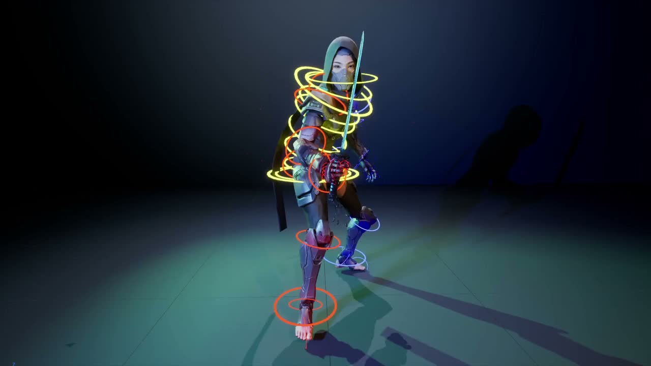 Characters rigged and skinned in Armature, shown across the app's stations.