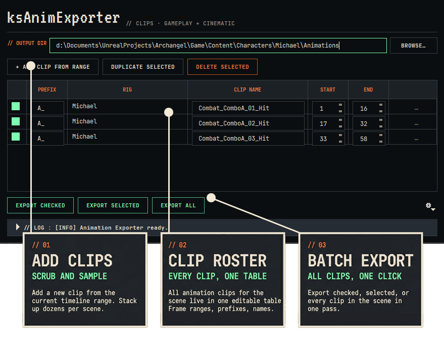 Animation Exporter window